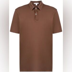 James Perse Men's Brown Polo Shirt in Size 4 NWT